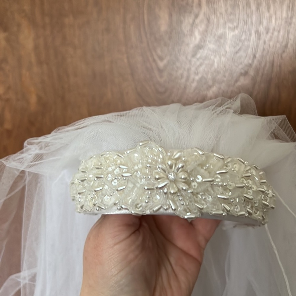 Vintage Jessica McClintock Sz 12 Wedding dress, comes with veil - Picture 6 of 6